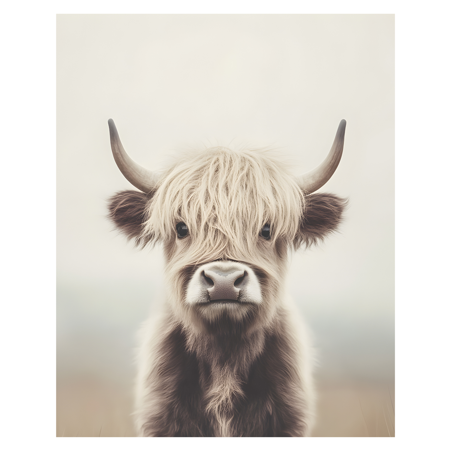 Highland Cow - Horizontal Sepia