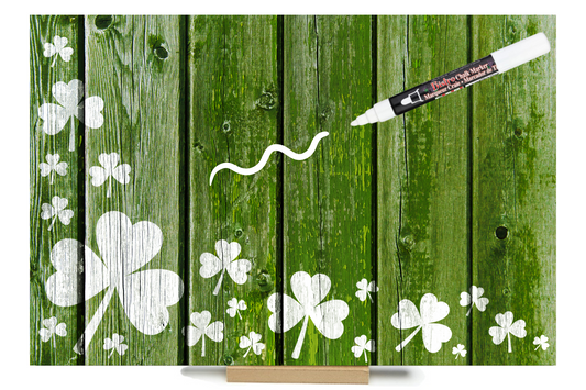 Barnboard with White Shamrocks