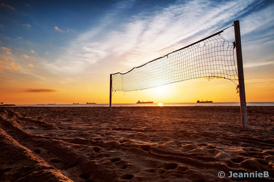 "Beach Volleyball"  PHOTO CHALKBOARD  Includes Chalkboard, Chalk Marker & Stand