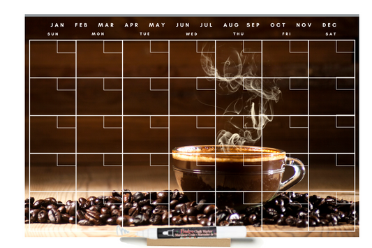 "Cup of Coffee" Calendar PHOTO  CHALKBOARD Includes Chalkboard, Chalk Marker and Stand