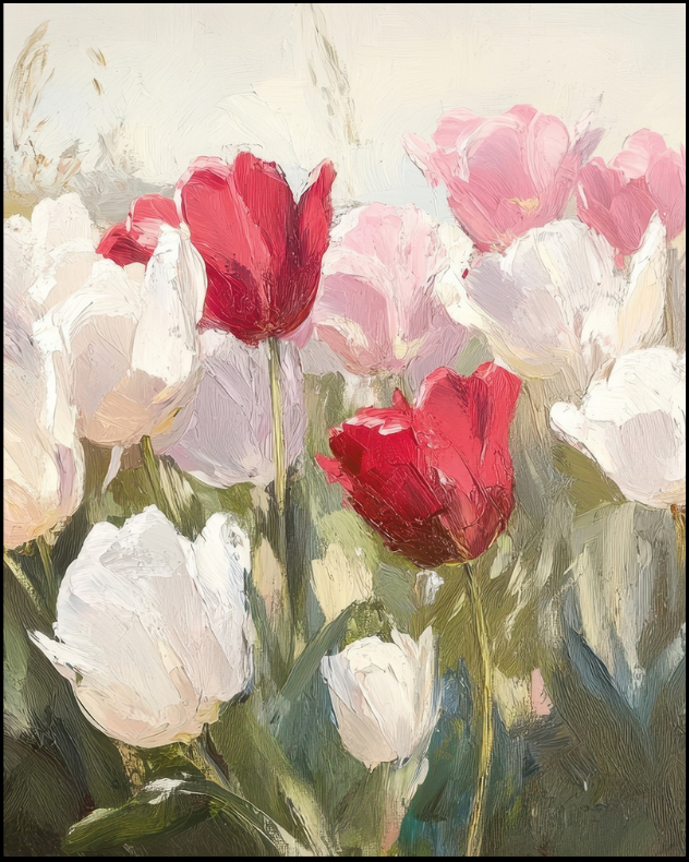 Floral - Pink Tulips B