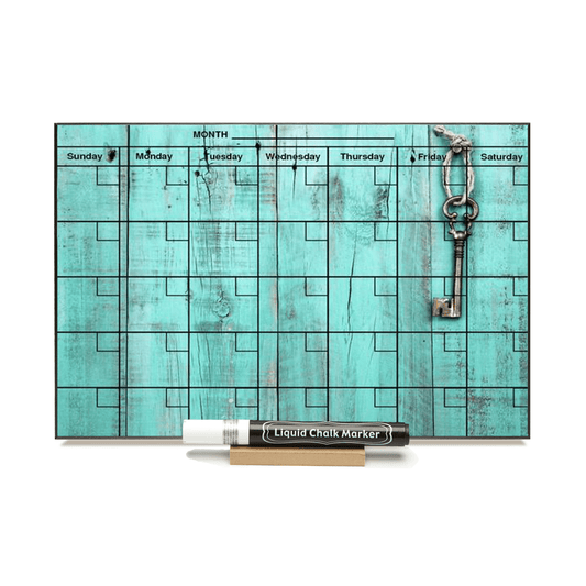 "Vintage Key" Calendar PHOTO  CHALKBOARD Includes Chalkboard, Chalk Marker and Stand